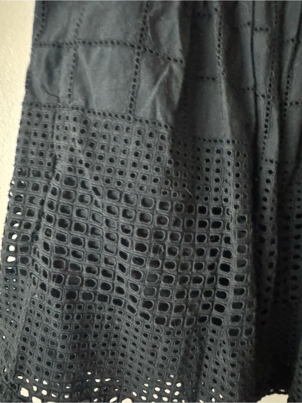 Madewell Black Eyelet A-Line Casual Cotton Skirt  Medium